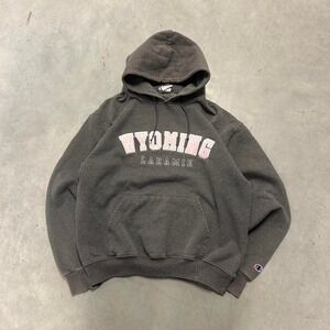 Vintage Wyoming Grey and Pink Skater Style Hoodie